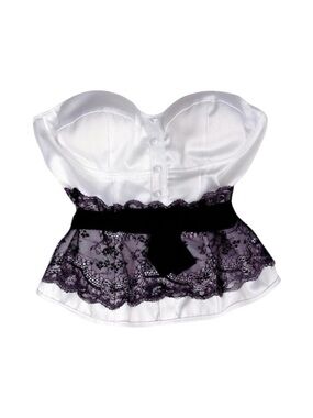 Vintage Y2K Charlotte Russe Corset Top Lace Detail Coquette Romantic 2000s Love